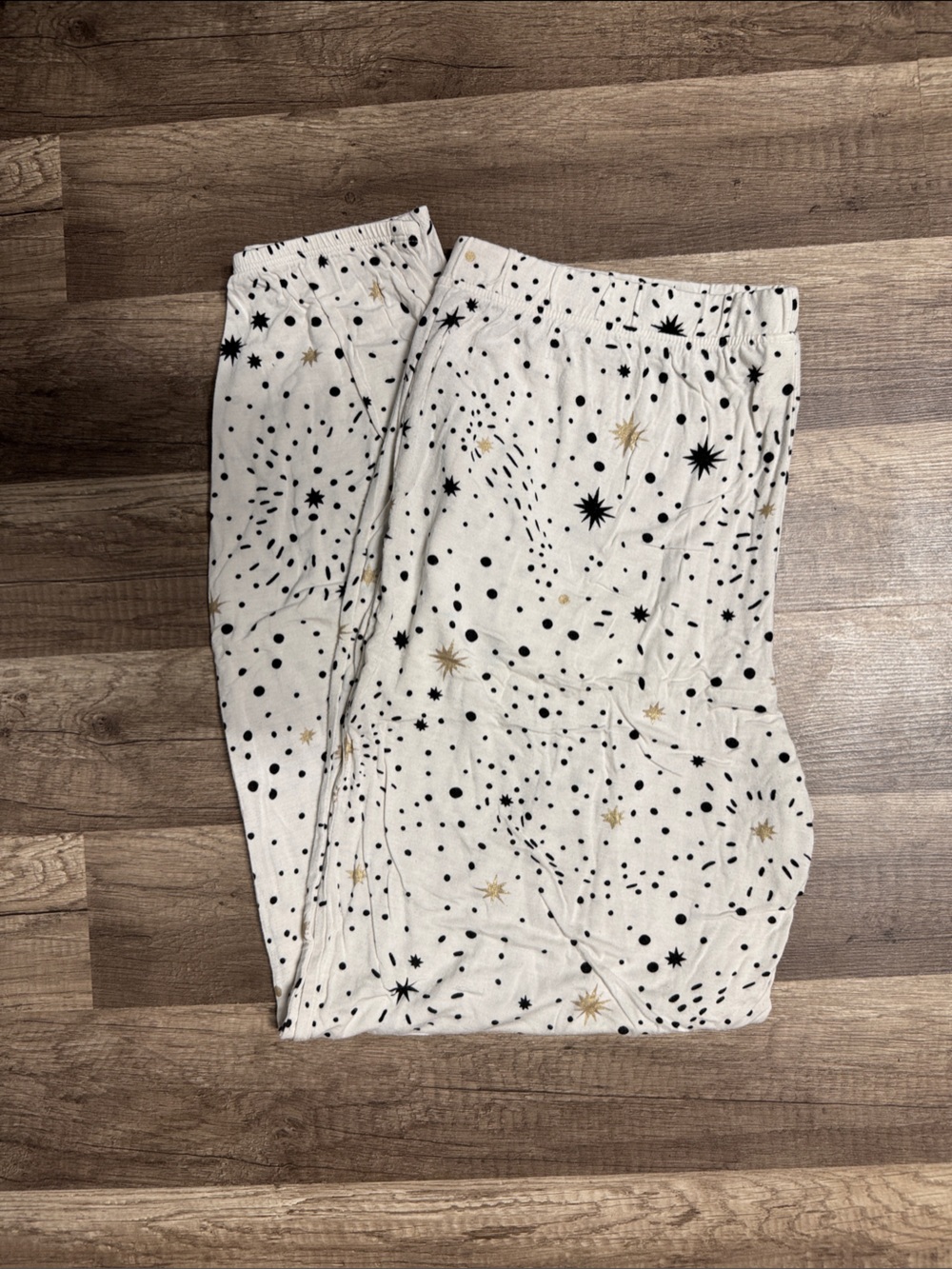 Soma Cream Pajama Skirt with Black and Gold Star Print